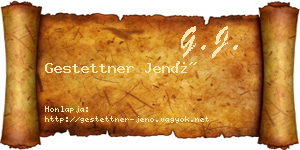 Gestettner Jenő névjegykártya
