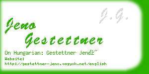 jeno gestettner business card